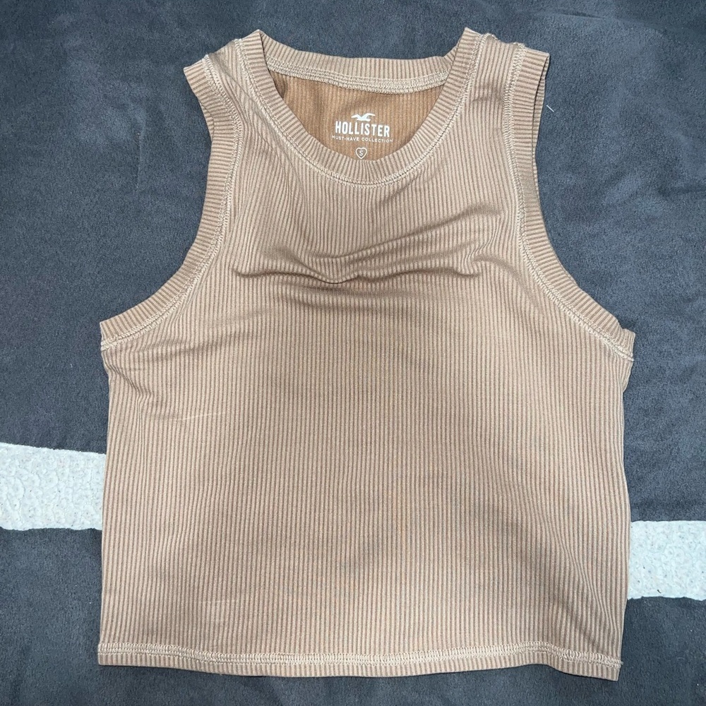 Hollister Brown Fitted Ribbed Tank Top